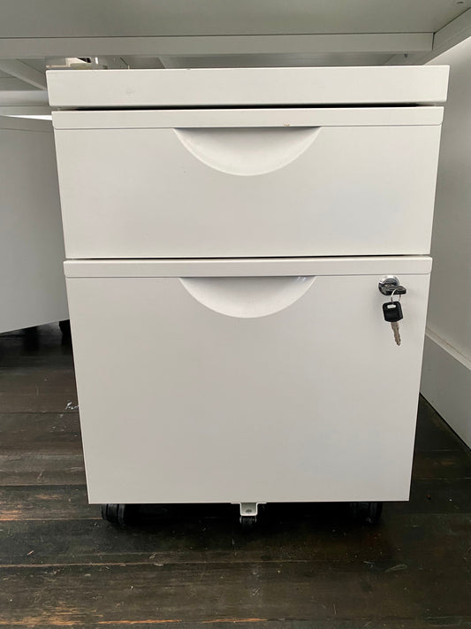 White 2-drawer file cabinet - cocokind