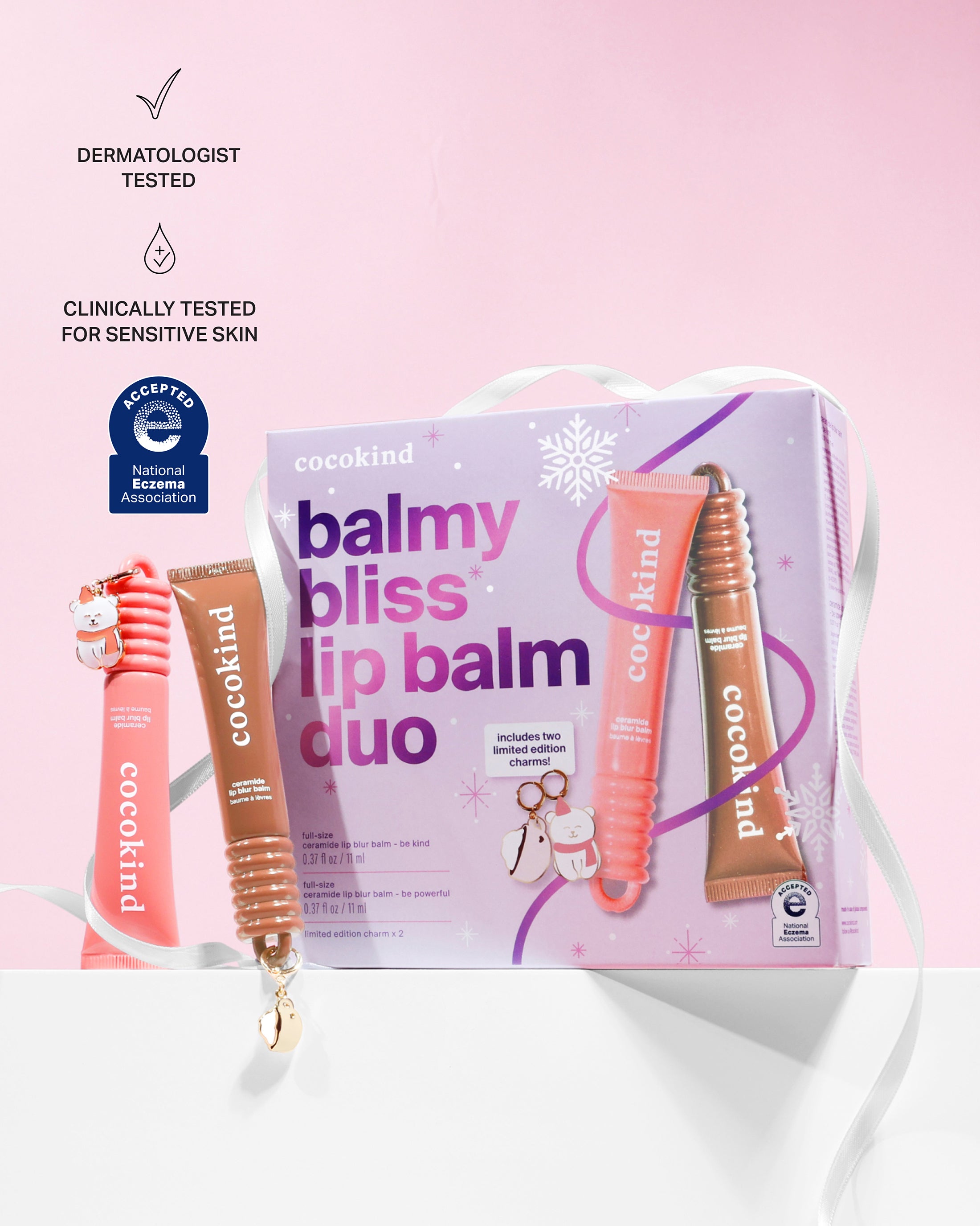 Balmy Bliss Lip Balm Duo Kit with 2 Charms - cocokind