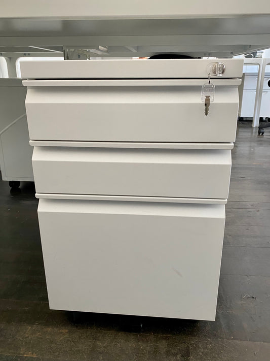 White 3-drawer file cabinet - cocokind