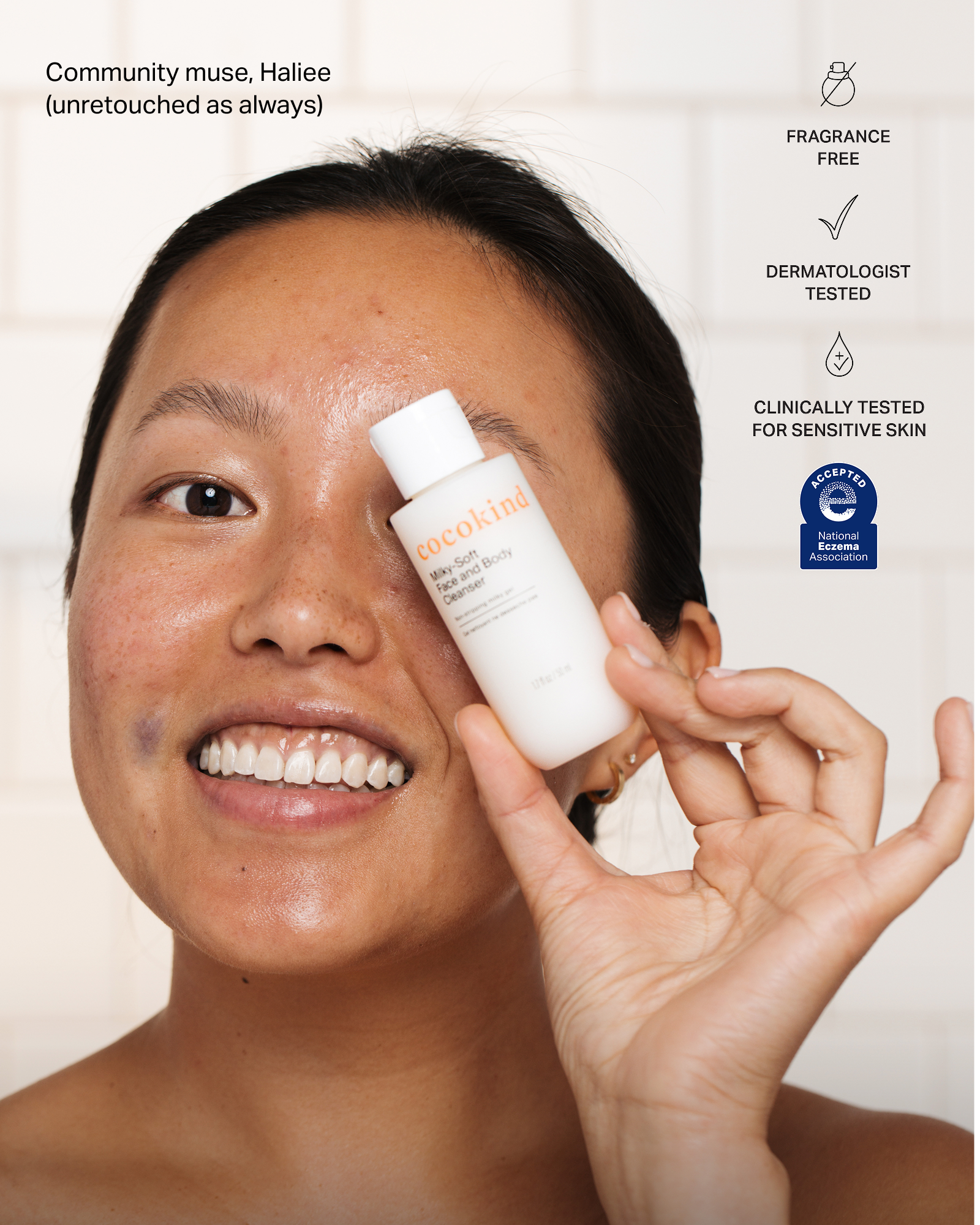 travel-size milky-soft face and body cleanser - cocokind