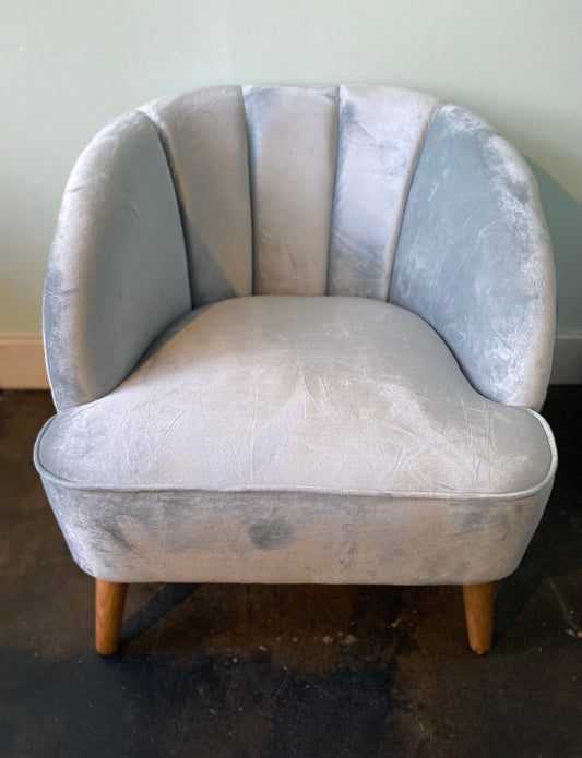 Light Blue Velvet Armchair - cocokind