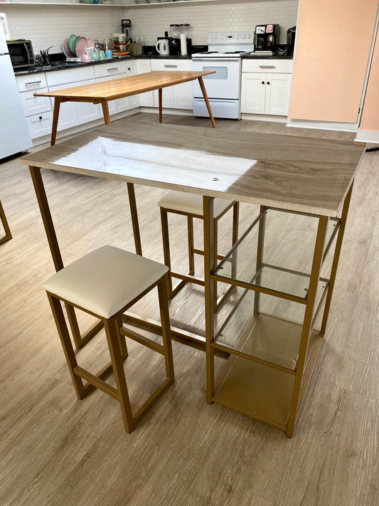 Marble Hightop Table & Stools - cocokind