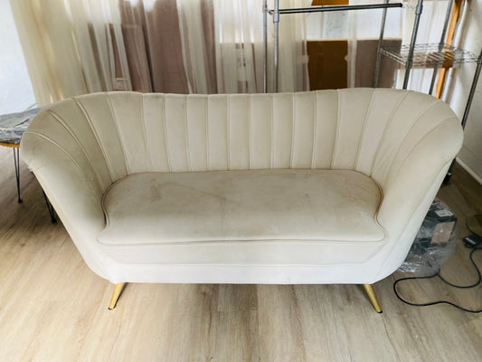 White Velvet Loveseat - cocokind
